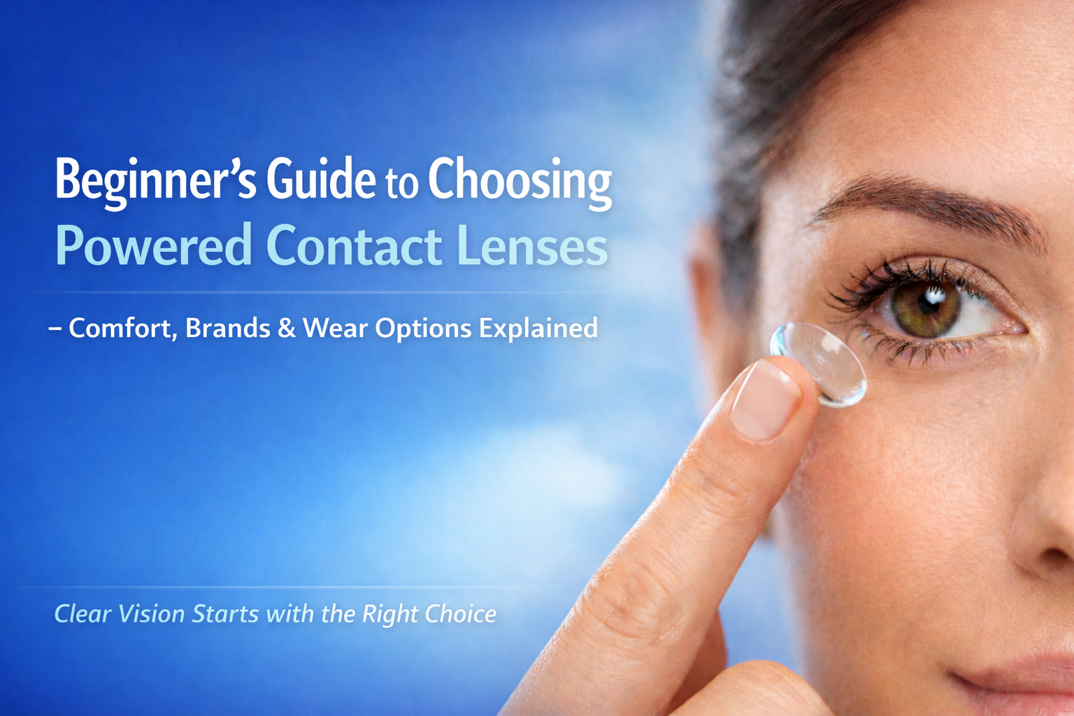 Beginner’s Guide to Choosing Powered Contact Lenses – Comfort, Brands & Wear Options Explained