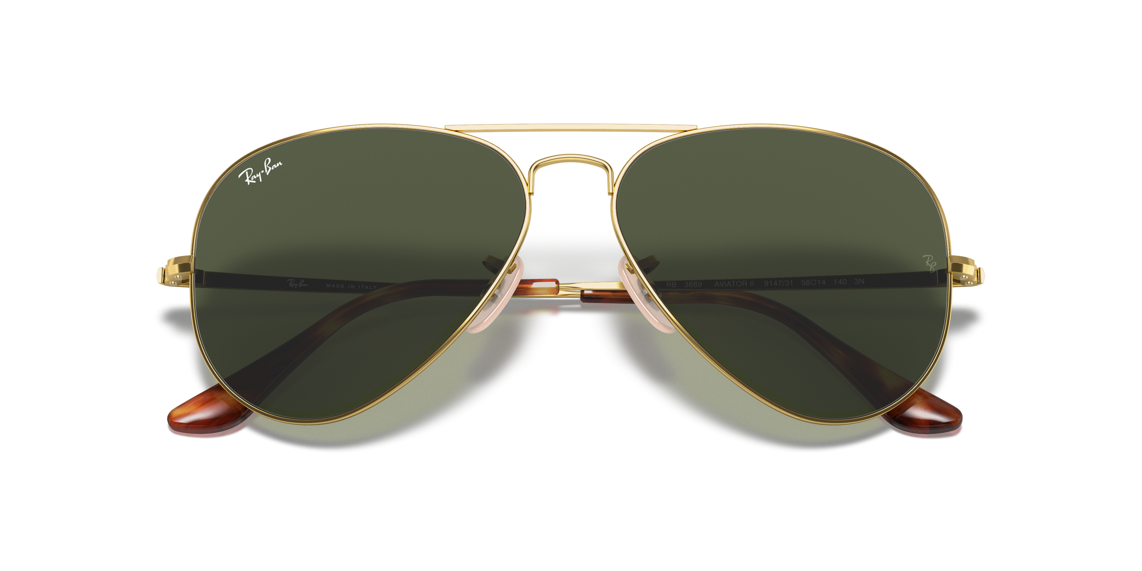 RAY-BAN SUNGLASSES AVIATOR METAL II - RB3689 914731 58