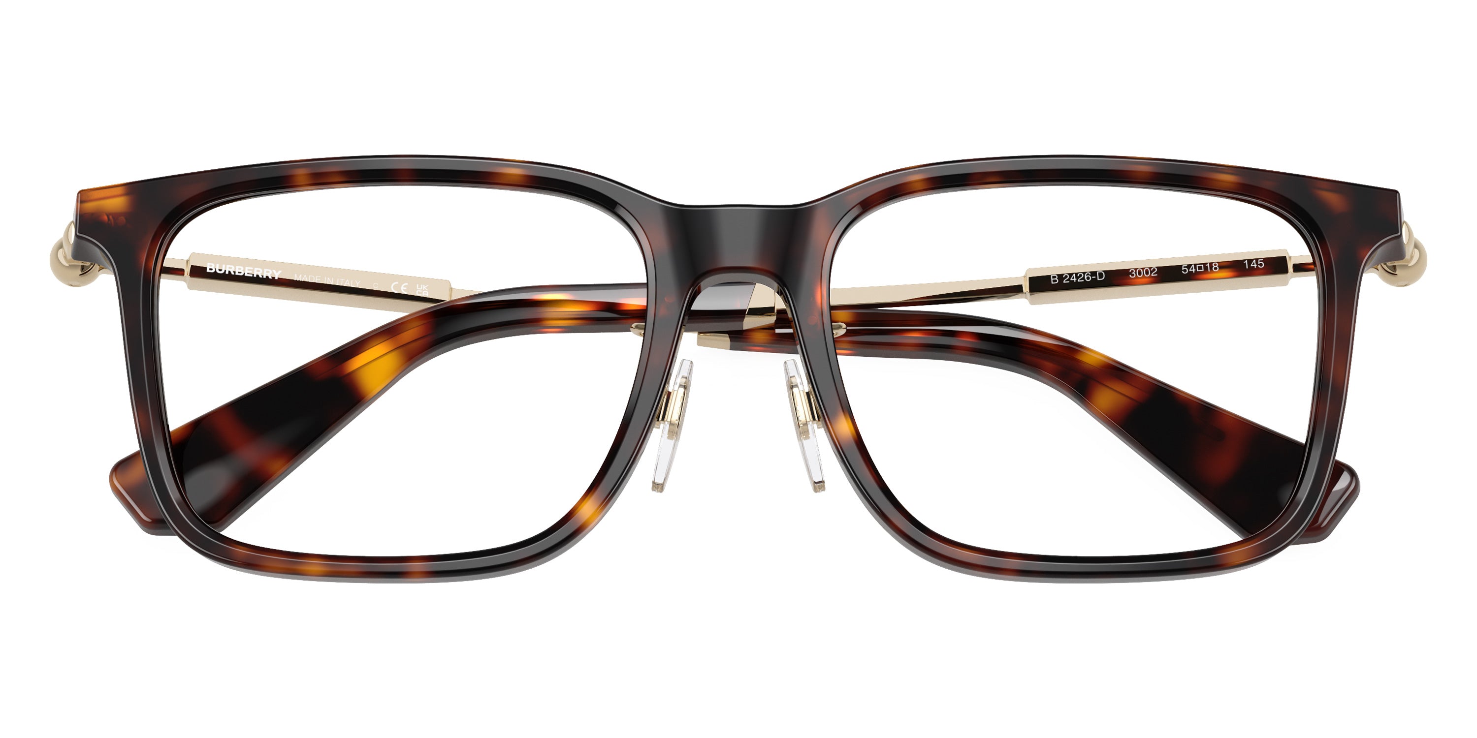 BURBERRY EYEGLASSES - BE2426D 3002 54 - DARK HAVANA/LIGHT GOLD