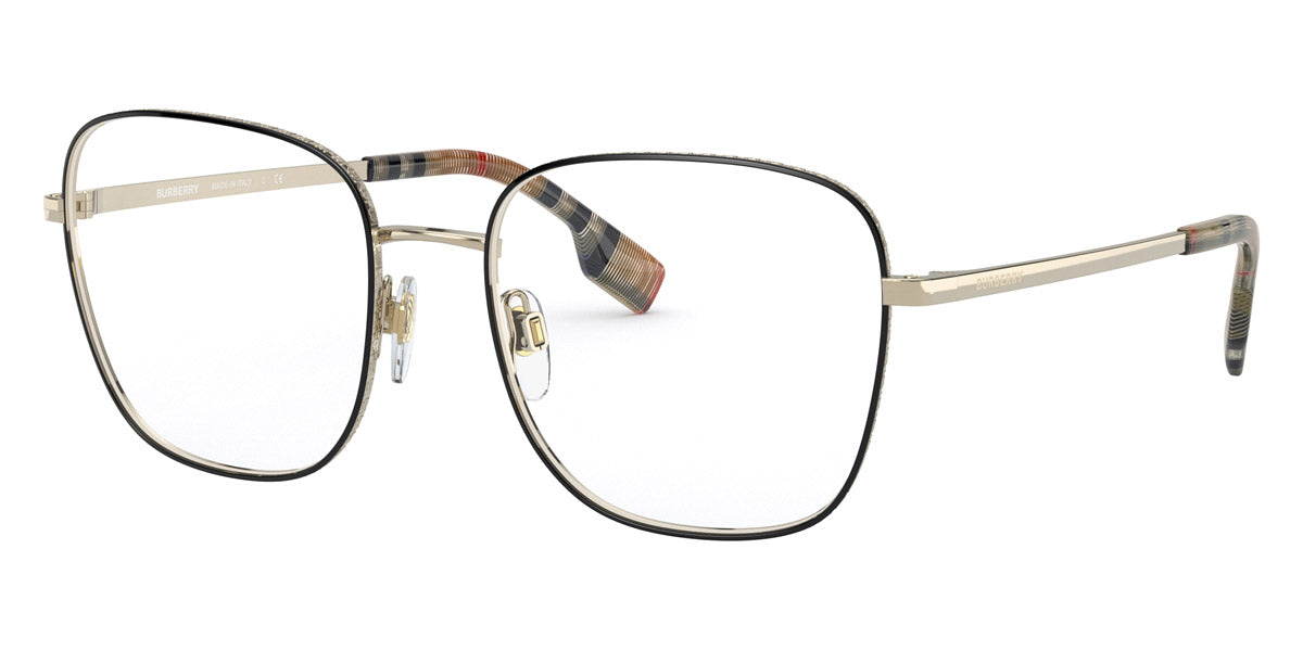 BURBERRY EYEGLASSES ELLIOT - BE1347 1109 54 - PALE GOLD/BLACK