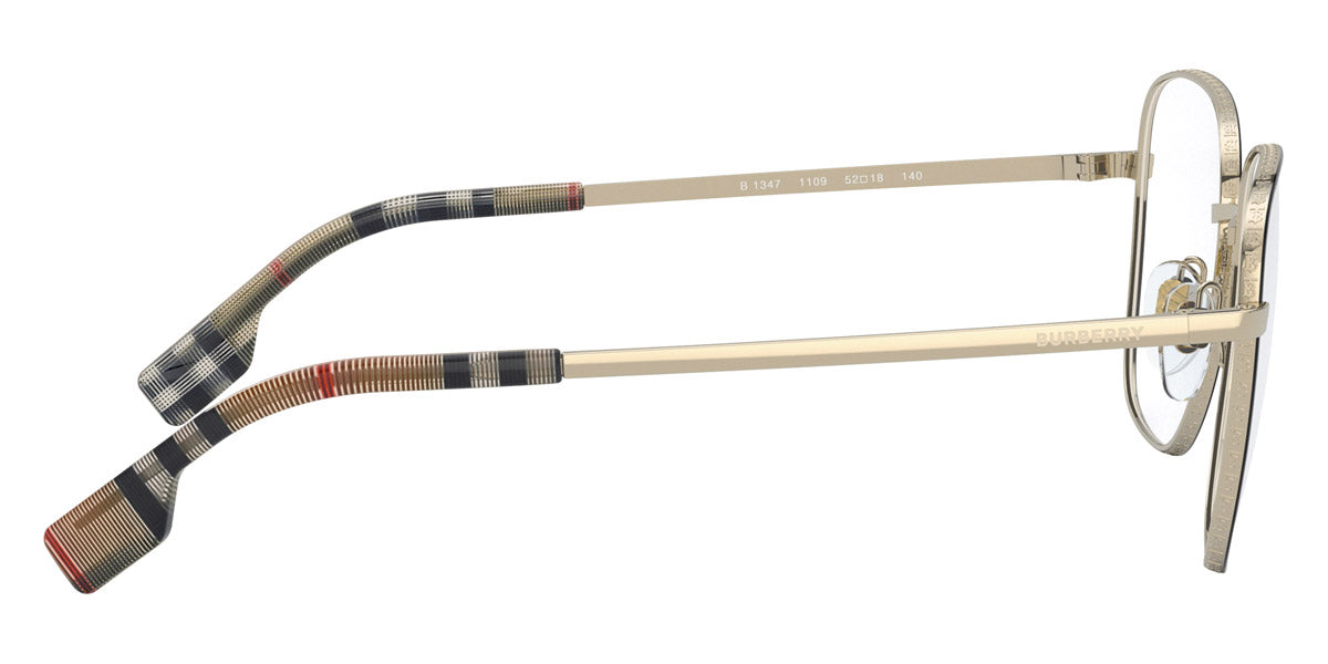BURBERRY EYEGLASSES ELLIOT - BE1347 1109 54 - PALE GOLD/BLACK