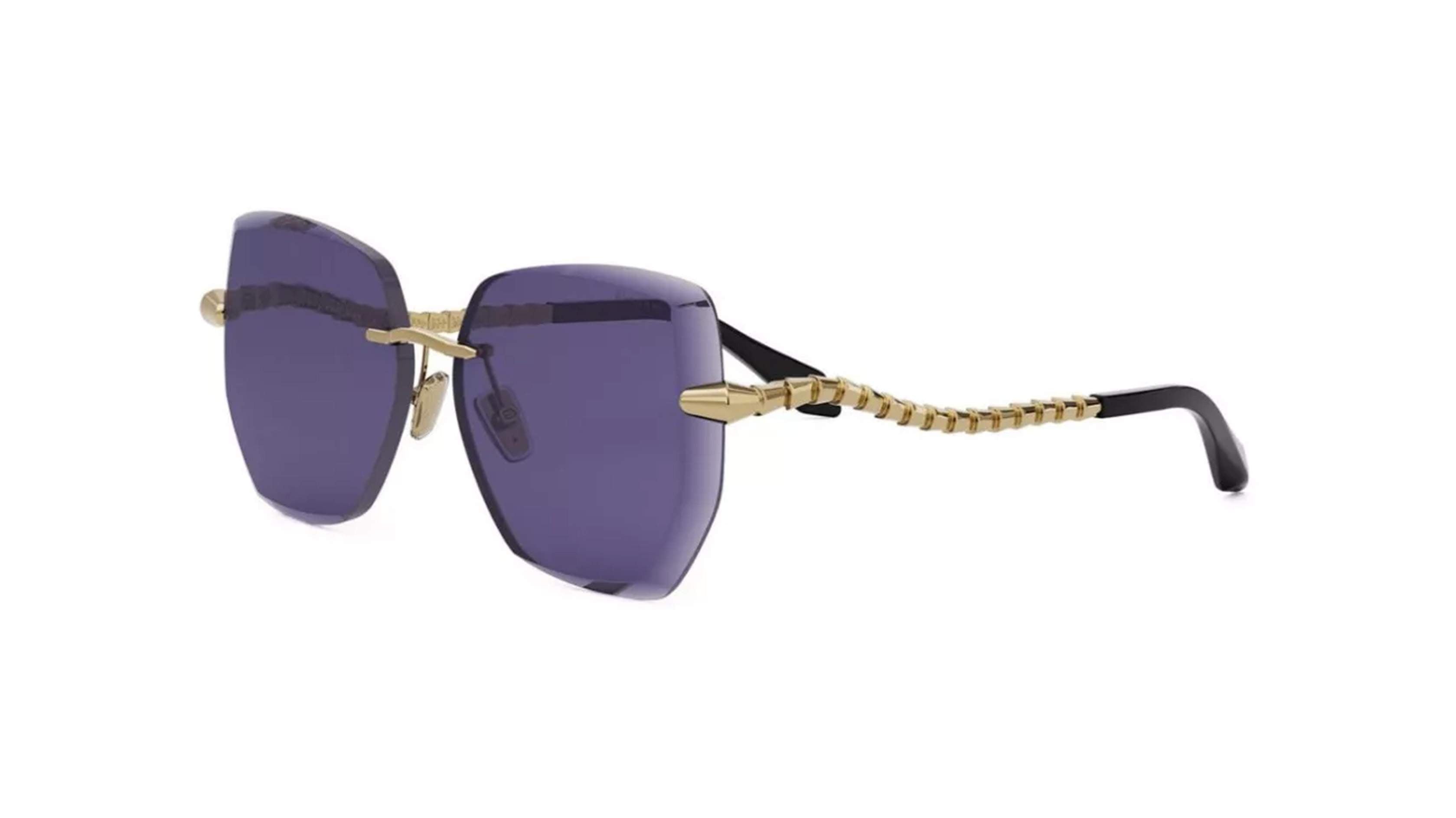 美品✨BVLGARI Sunglasses Rimless Blue Y2K BVLGARI Octo Finissimo sunglasses for Men - Silver in UAE | Level