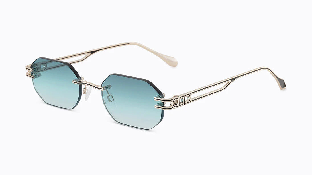 Carolina Lemke Gold Frame Sunglasses with Purple Lenses Women main image 4