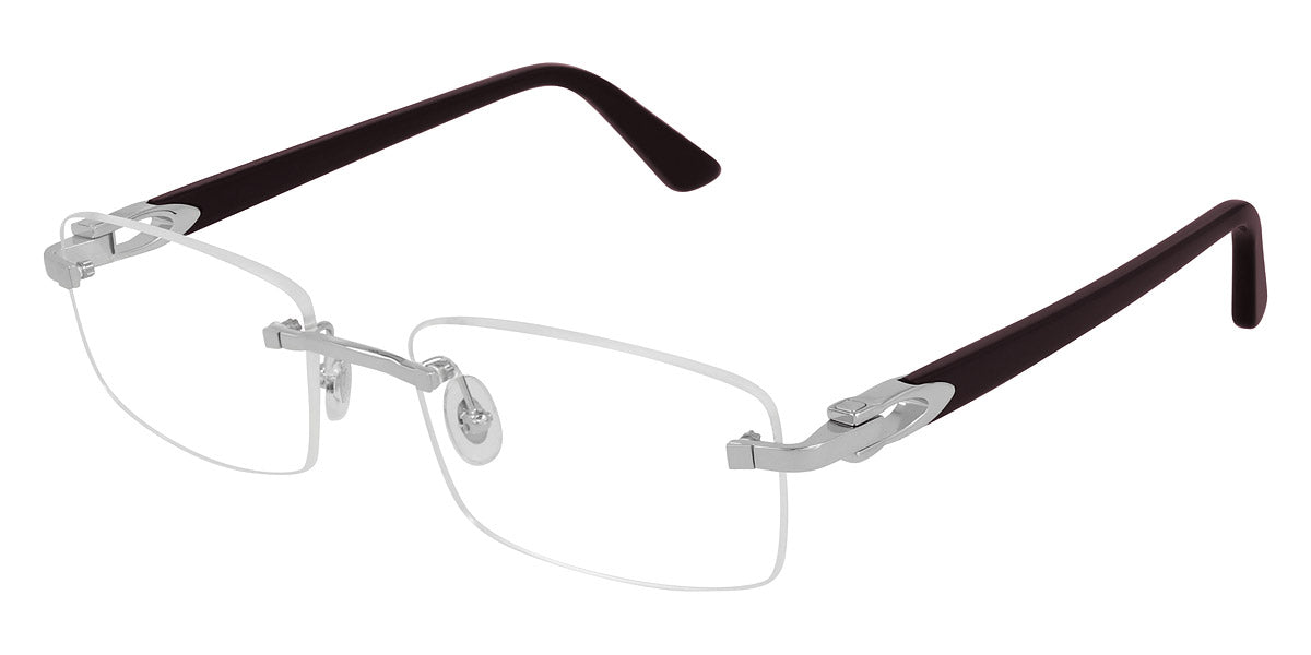 CARTIER EYEGLASSES - CT0287O 003 54 - Silver/Burgundy Décor C