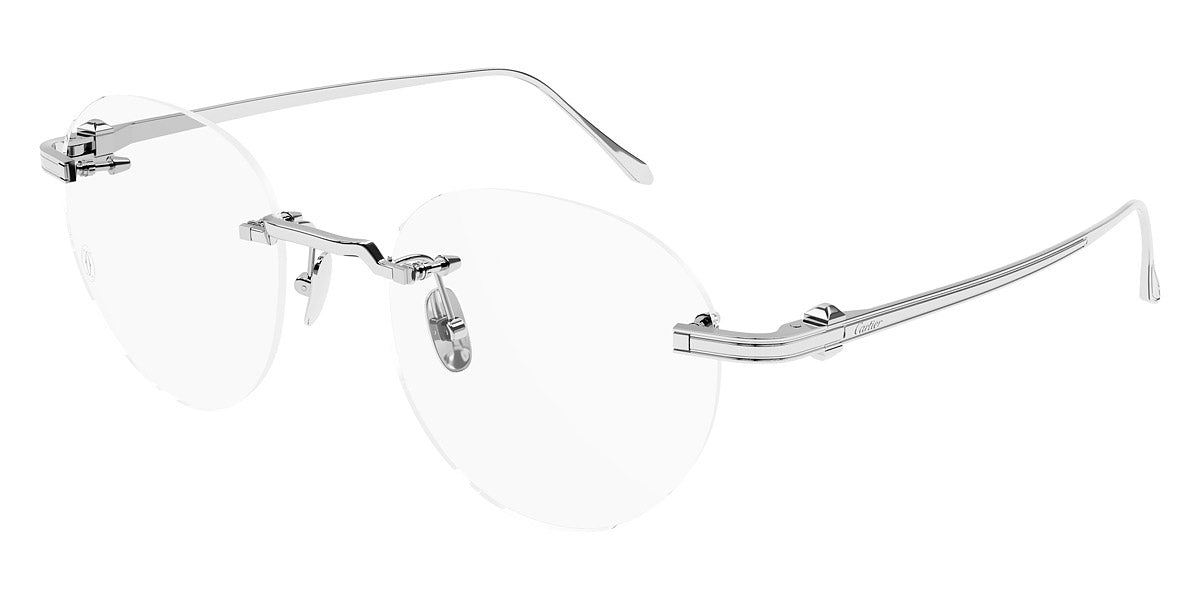CARTIER EYEGLASSES - CT0342O 001 52 - Silver Pasha de Cartier
