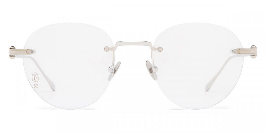 CARTIER EYEGLASSES - CT0342O 001 52 - Silver Pasha de Cartier