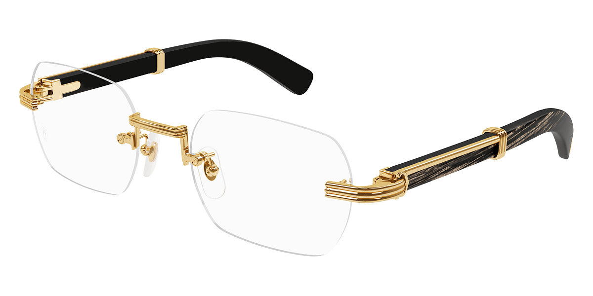 CARTIER EYEGLASSES - CT0377O 001 53 - Gold/Black Première De Cartier