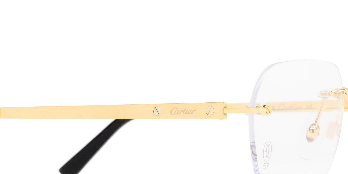 CARTIER EYEGLASSES - CT0407O 001 57 - Gold Santos De Cartier