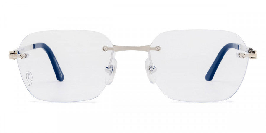 CARTIER EYEGLASSES - CT0407O 002 57 - Silver Santos De Cartier