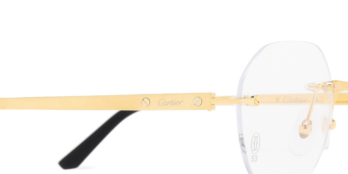 CARTIER EYEGLASSES - CT0408O 001 53 - Gold Santos De Cartier