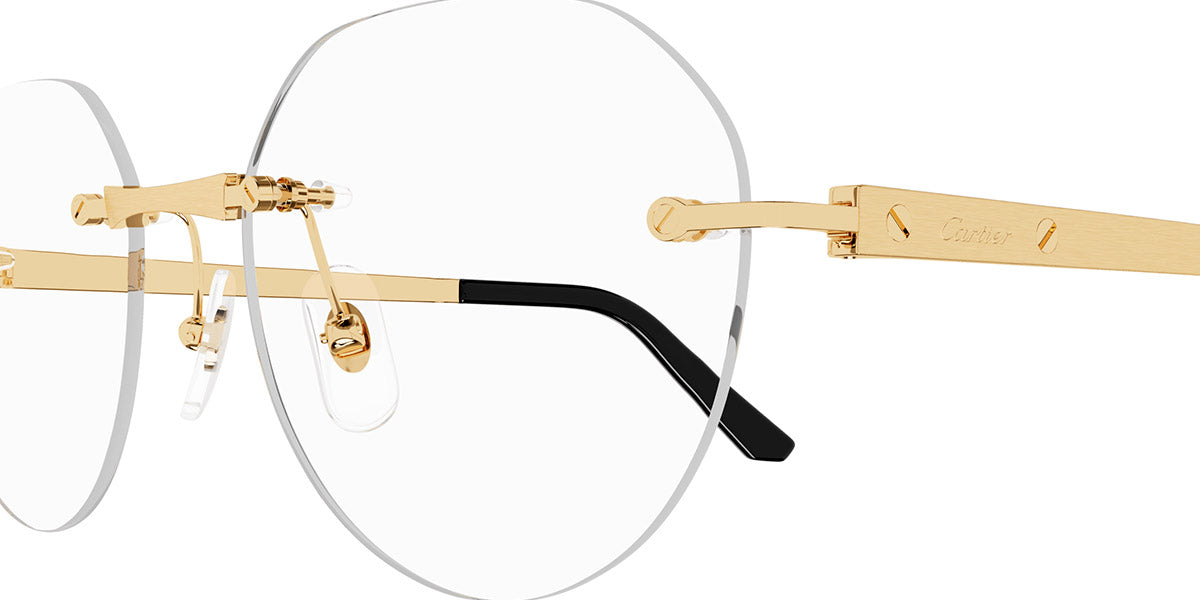 CARTIER EYEGLASSES - CT0408O 001 53 - Gold Santos De Cartier
