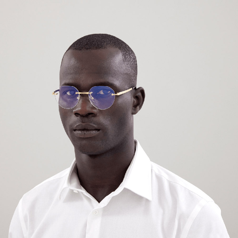 CARTIER EYEGLASSES - CT0408O 001 53 - Gold Santos De Cartier