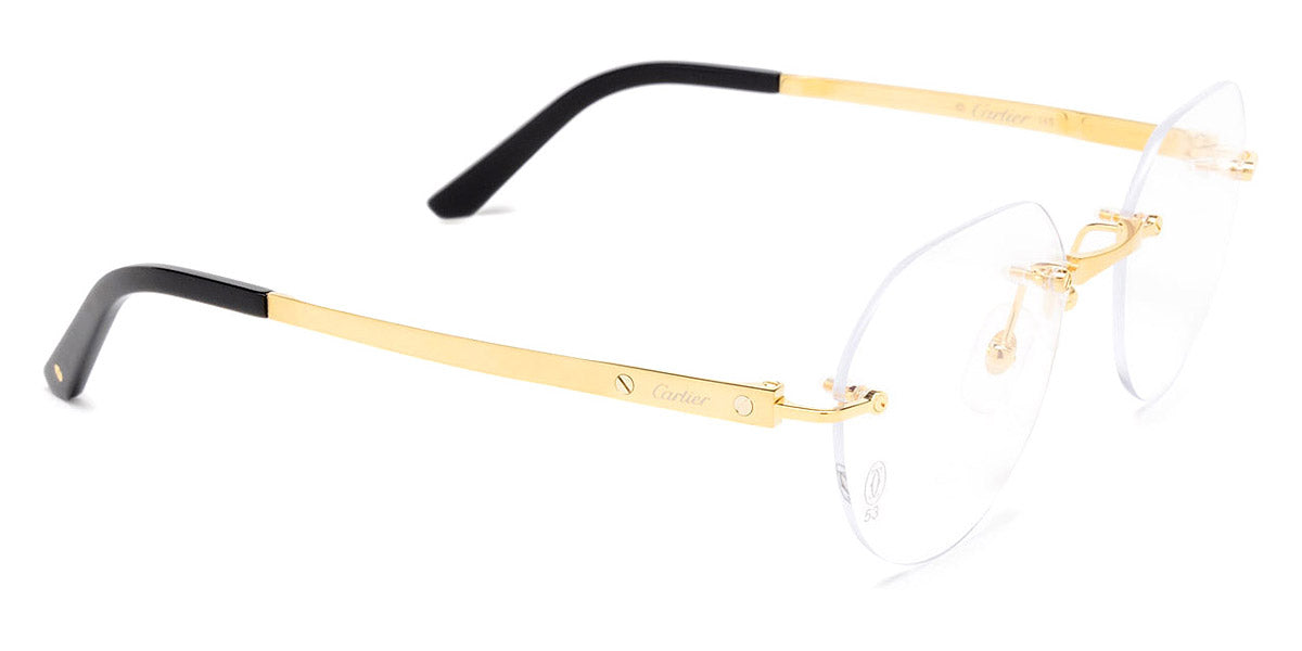 CARTIER EYEGLASSES - CT0408O 001 53 - Gold Santos De Cartier