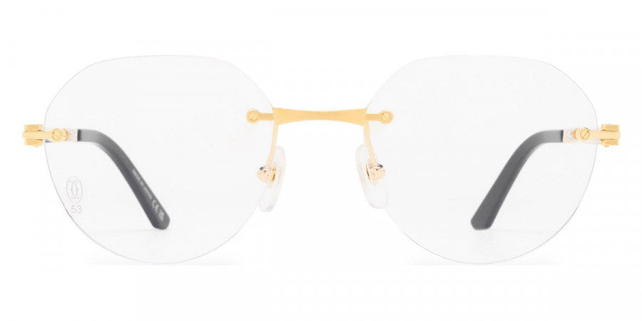 CARTIER EYEGLASSES - CT0408O 001 53 - Gold Santos De Cartier