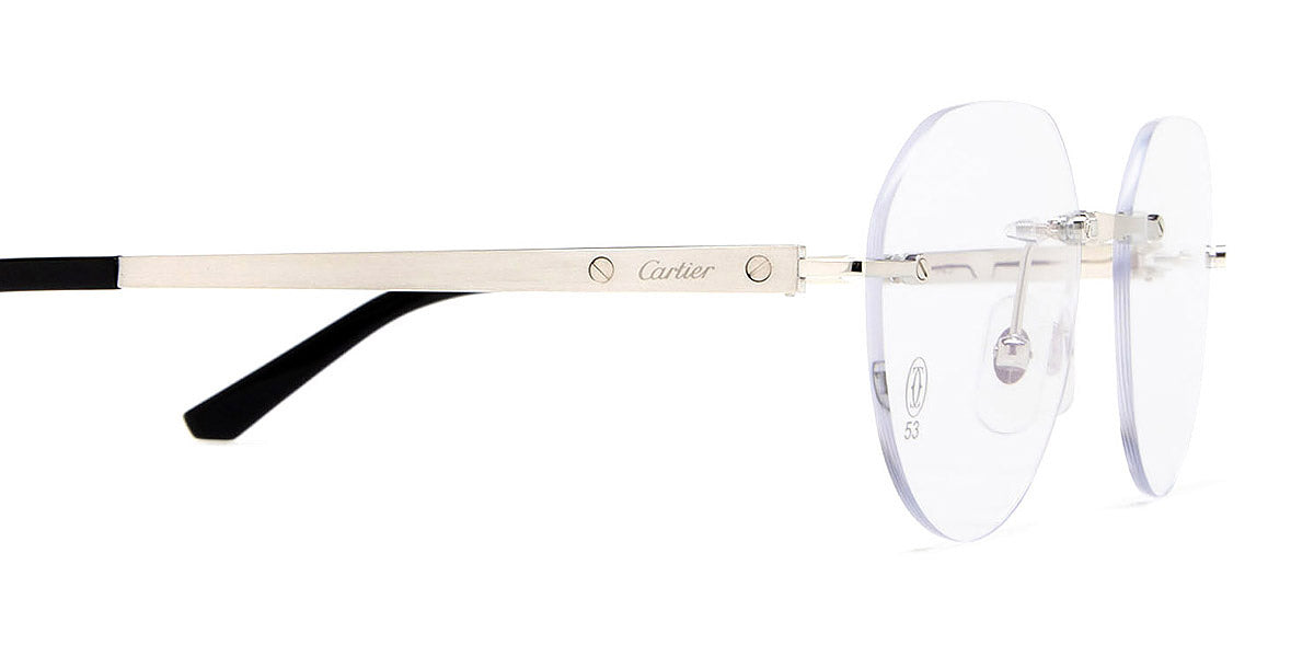 CARTIER EYEGLASSES - CT0408O 002 53 - Silver Santos De Cartier