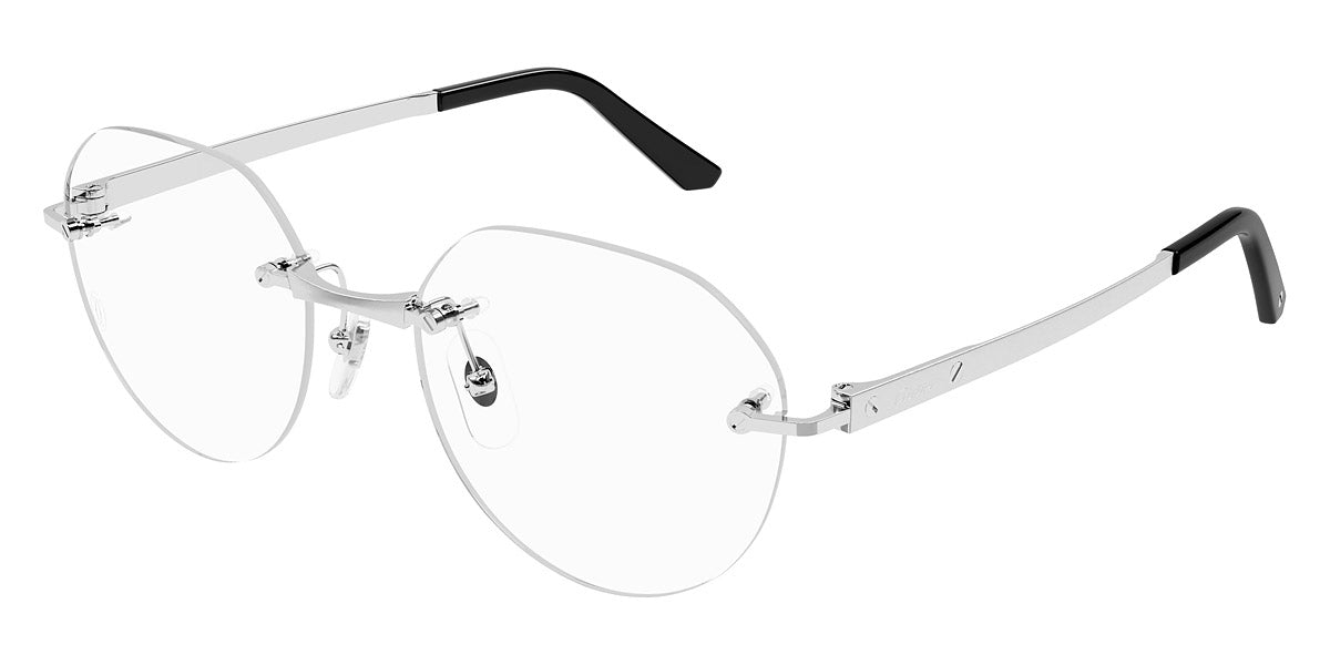 CARTIER EYEGLASSES - CT0408O 002 53 - Silver Santos De Cartier