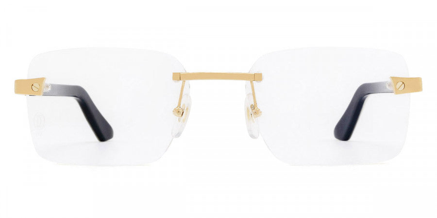 CARTIER EYEGLASSES - CT0411O 003 57 - Gold/White Santos De Cartier