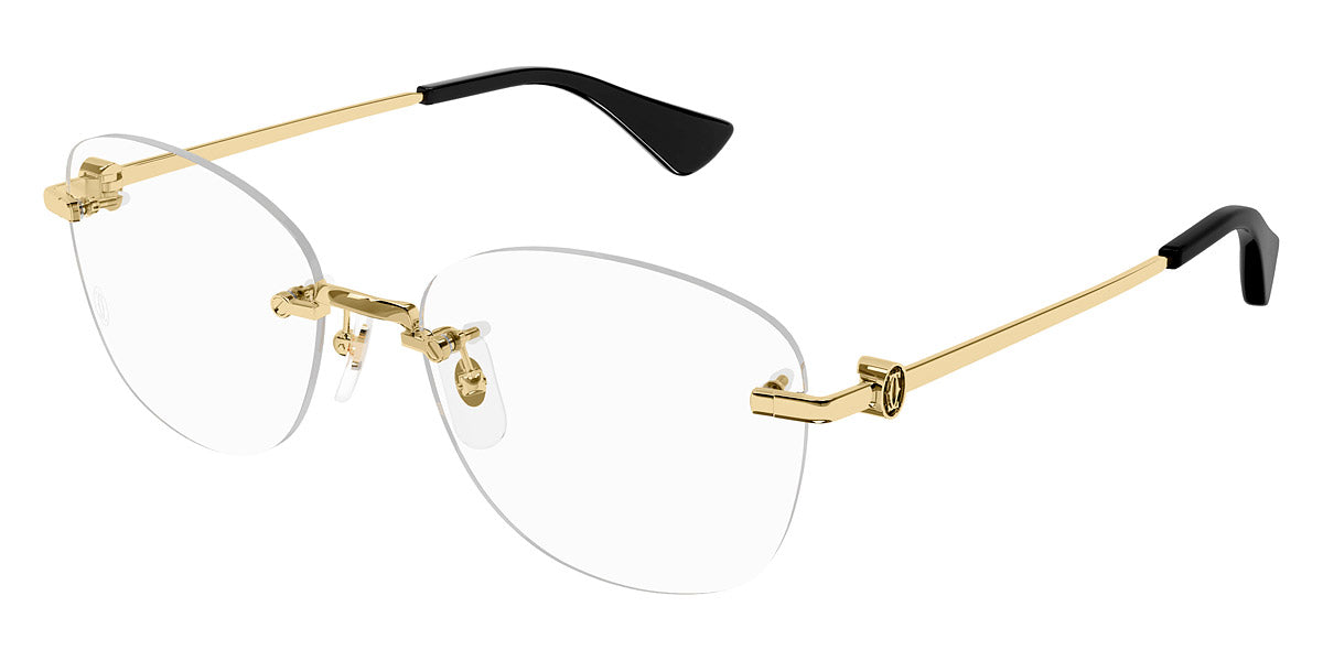 CARTIER EYEGLASSES CT0414O 001 56 Gold C Décor