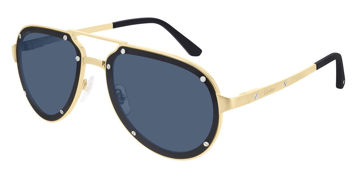 CARTIER SUNGLASSES - CT0195S 003 60 - Gold Santos De Cartier