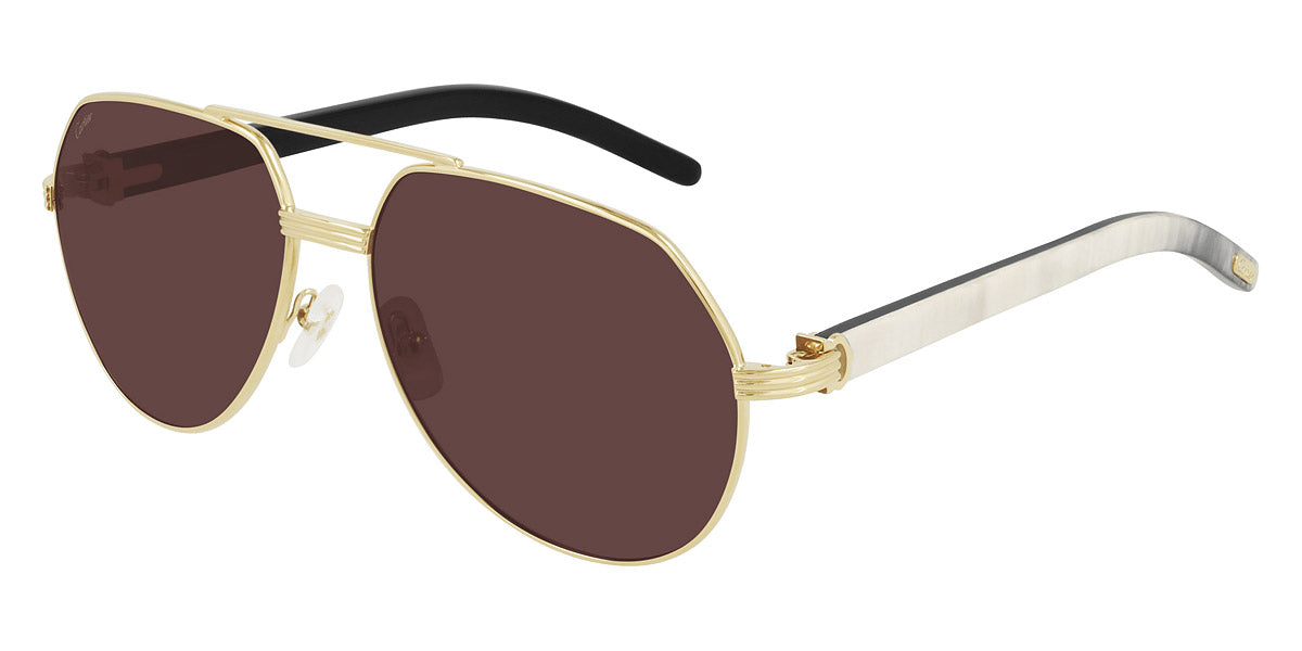 CARTIER SUNGLASSES - CT0272S 003 60 - Gold/White Première De Cartier
