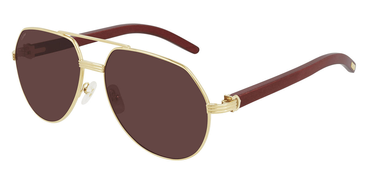 CARTIER SUNGLASSES - CT0272S 004 60 - Gold/Burgundy Première De Cartier