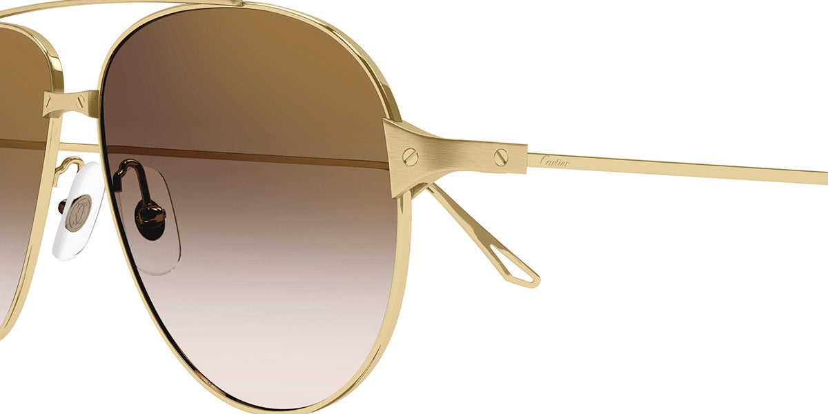 CARTIER SUNGLASSES - CT0298S 002 57 - Gold Santos De Cartier