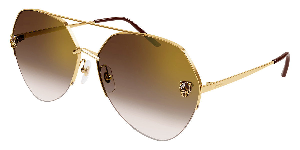CARTIER SUNGLASSES - CT0355S 002 64 - Gold Panthère De Cartier