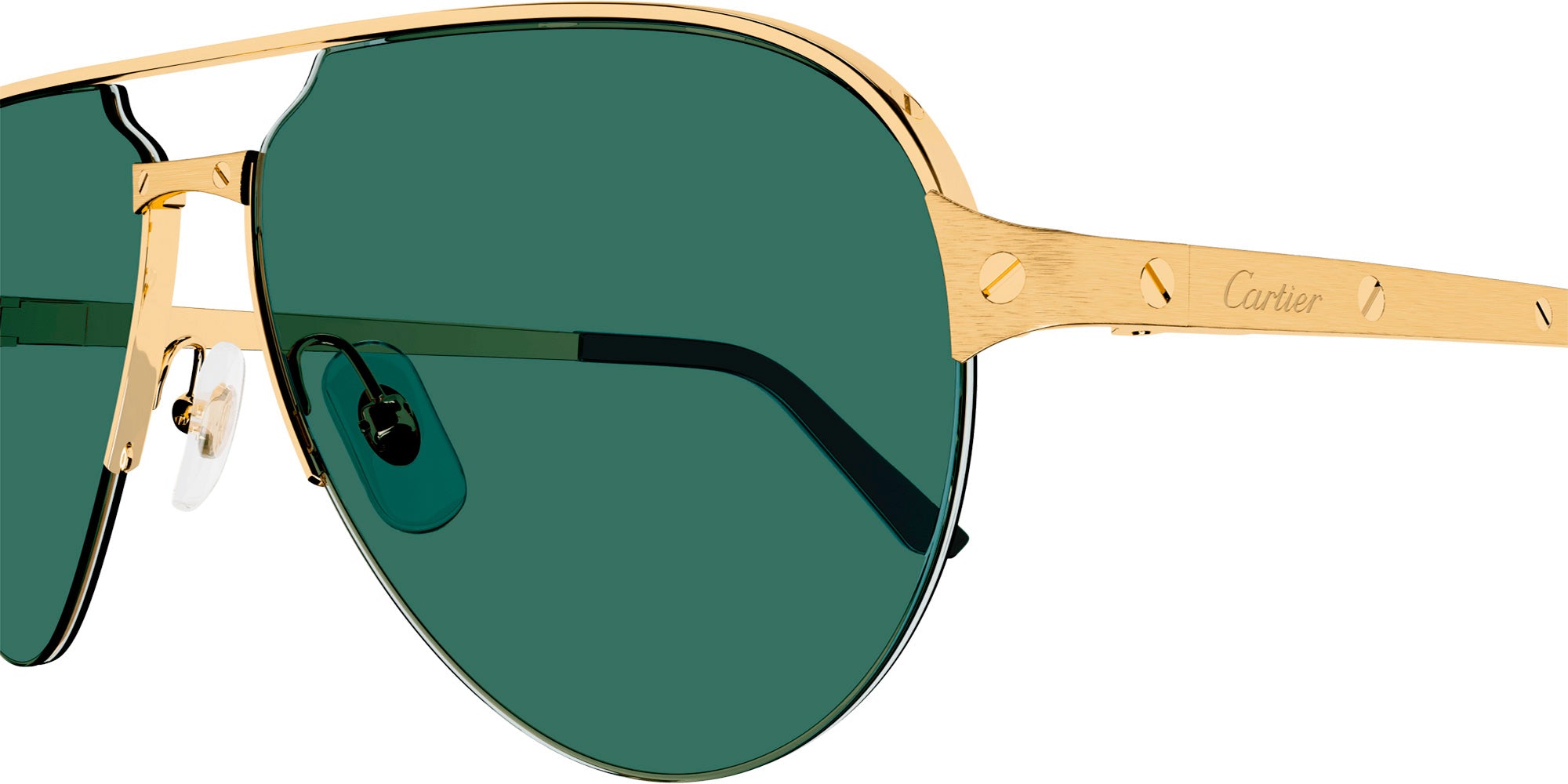 CARTIER SUNGLASSES - CT0386S 002 60 - Gold Santos de Cartier