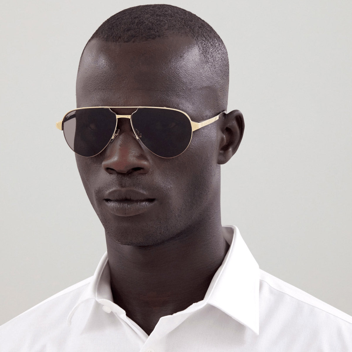 CARTIER SUNGLASSES - CT0386S 002 60 - Gold Santos de Cartier