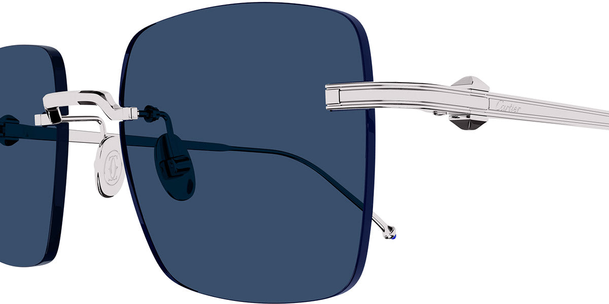 CARTIER SUNGLASSES - CT0403S 001 52 - Silver Pasha de Cartier