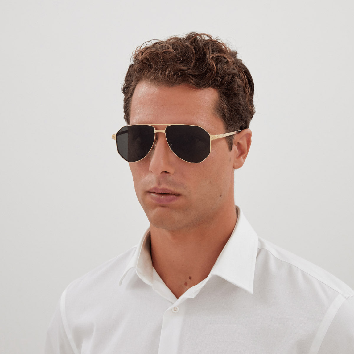 CARTIER SUNGLASSES - CT0461S 002 60 - Silver Santos de Cartier