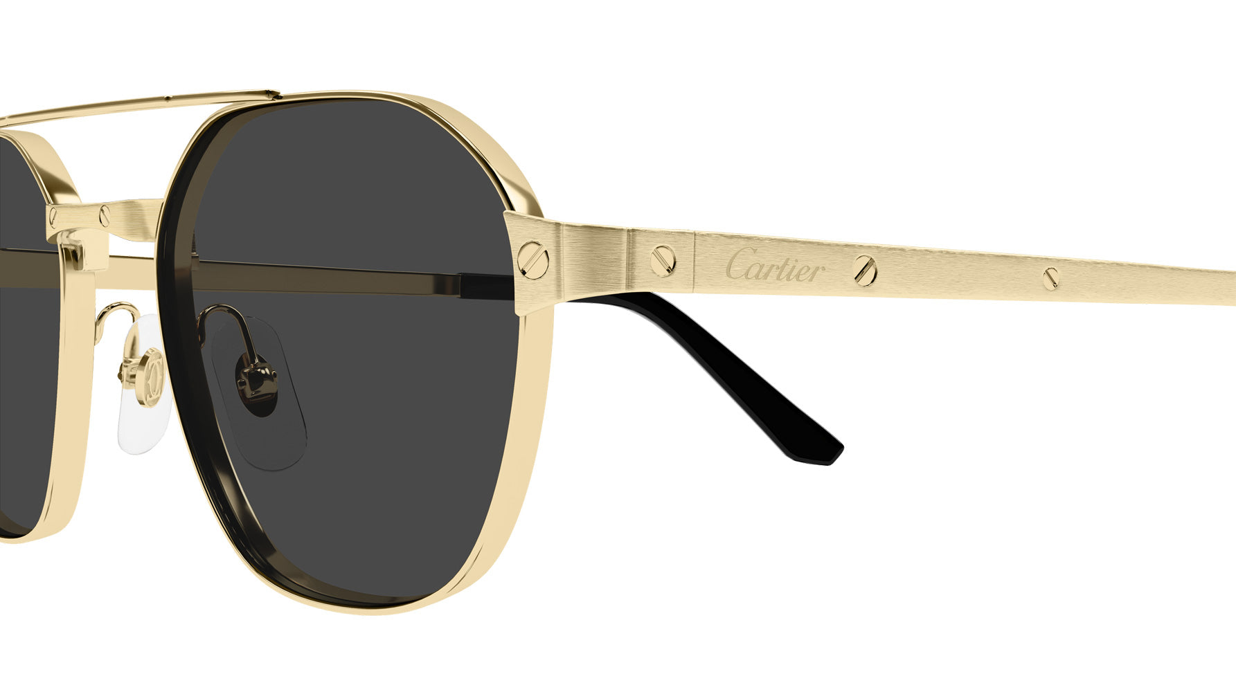 CARTIER SUNGLASSES - CT0571S 001 52 - Gold Santos de Cartier
