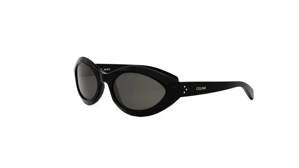 Celine CL40288I MONOCHROMS 01A Sunglasses – Black Grey Cat Eye NEW AUTHENTIC Celine CL40288I 01A Cat Eye Shiny Black Sunglasses  main image 4