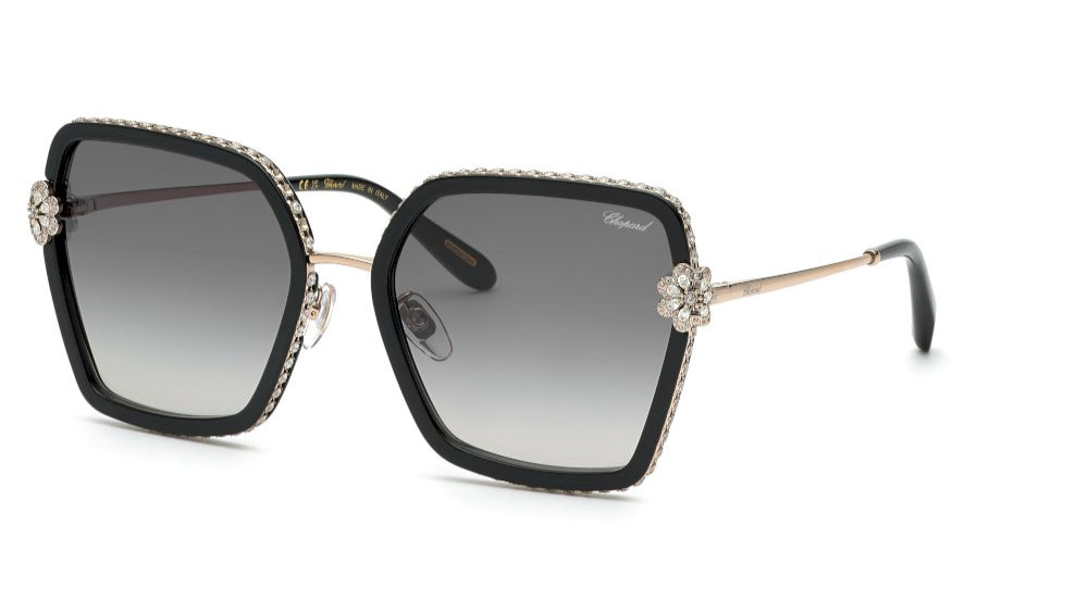 Chopard Chic Metallic Frame Sunglasses With Delicate Chain - NWT Chopard IKCH 334 0BLK Sunglasses - US main image 2