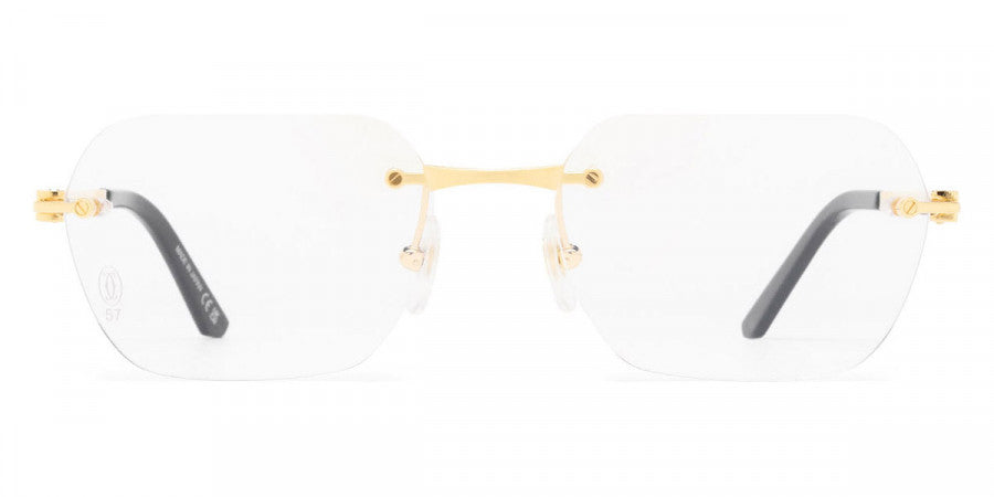 CARTIER EYEGLASSES - CT0407O 001 57 - Gold Santos De Cartier