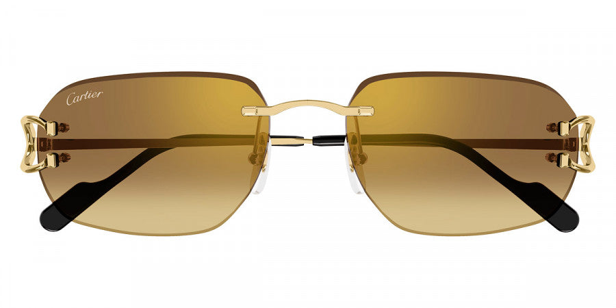 CARTIER SUNGLASSES - CT0468S 004 58 - Gold Signature C de Cartier