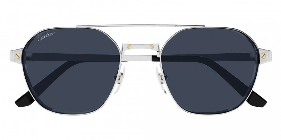 CARTIER SUNGLASSES - CT0571S 002 52 - Silver Santos de Cartier