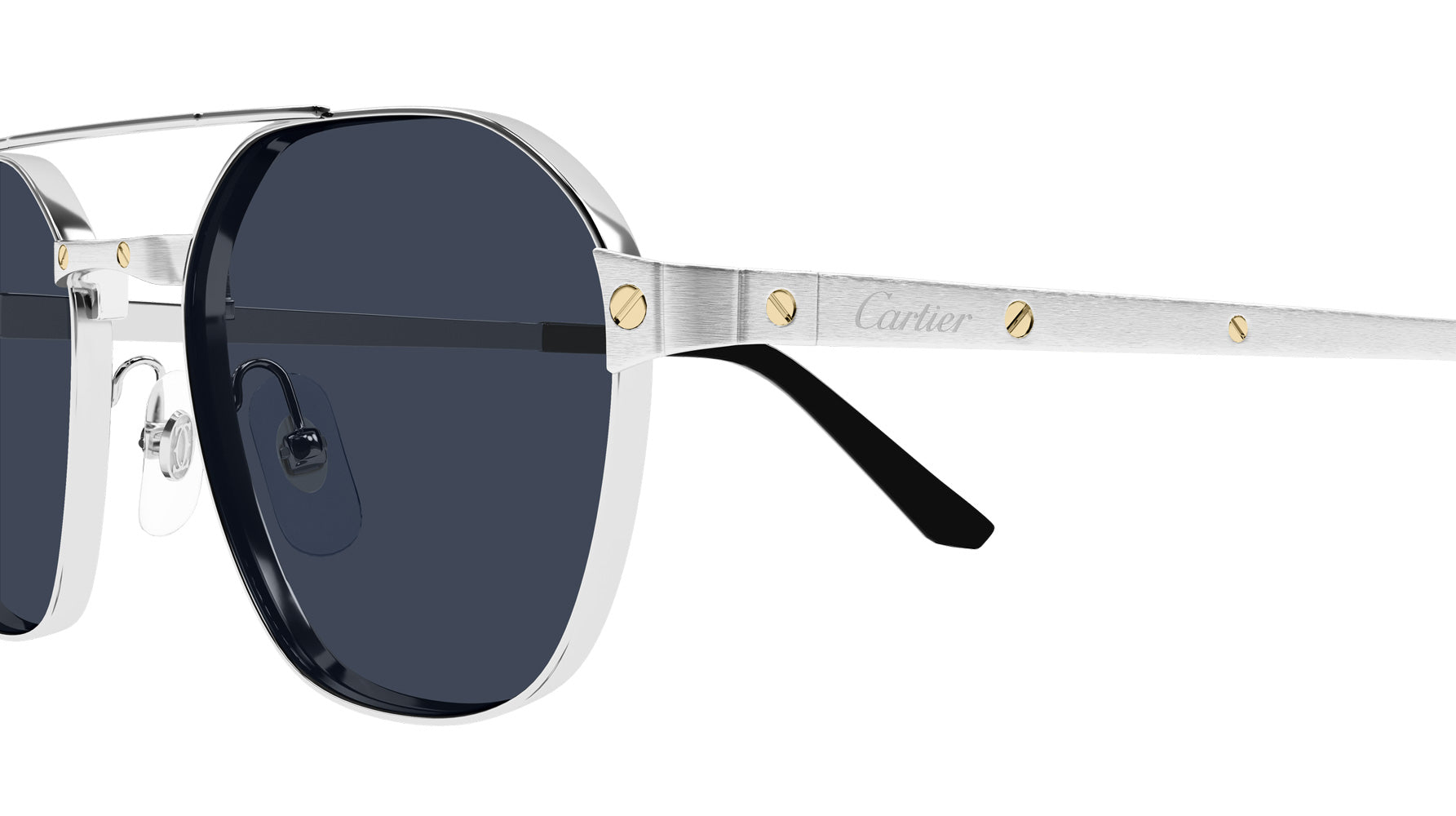 CARTIER SUNGLASSES - CT0571S 002 52 - Silver Santos de Cartier