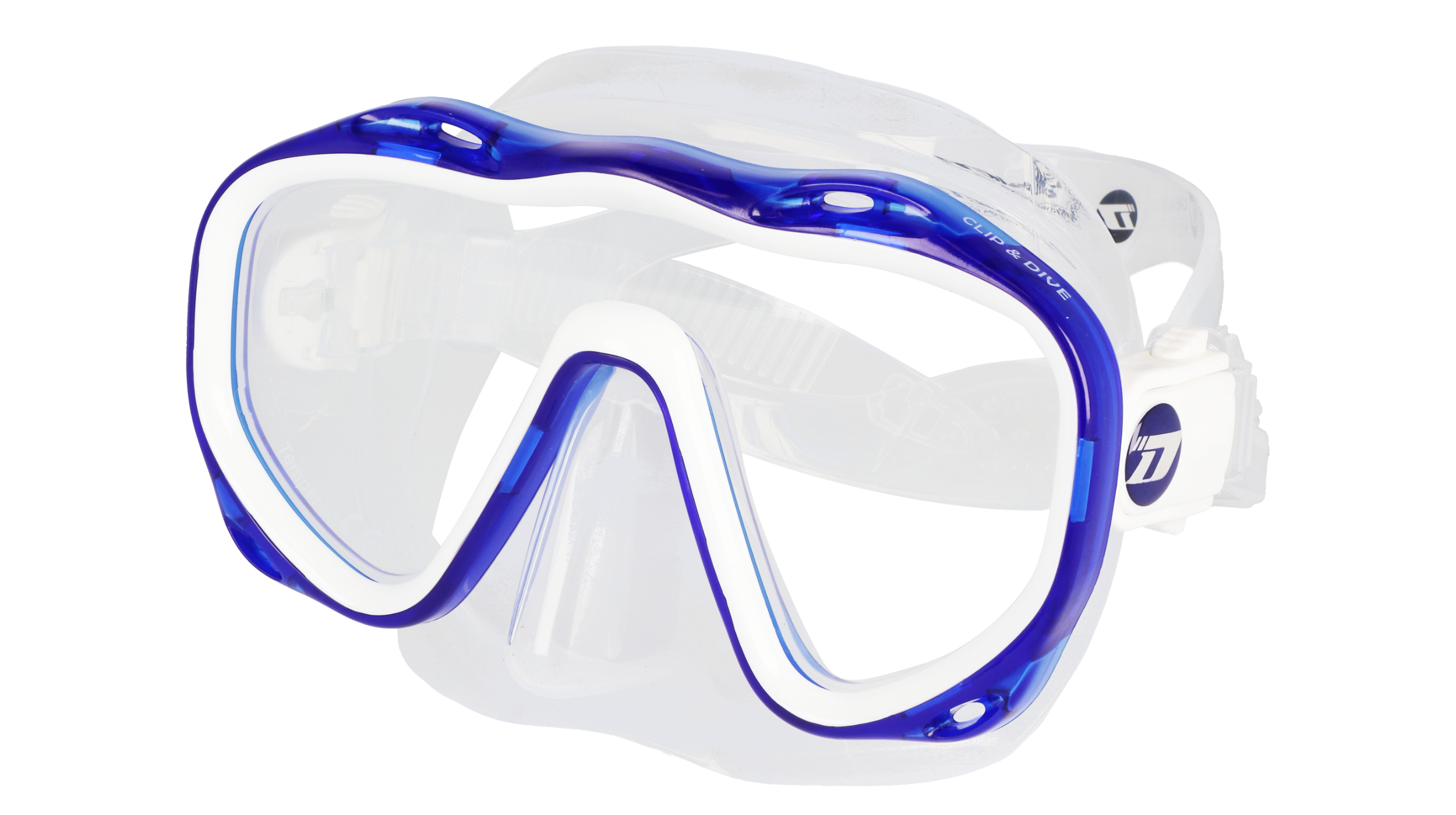 DEMETZ SNORKELING AND DIVING MASK CLIP & DIVE - BLUE CLEAR