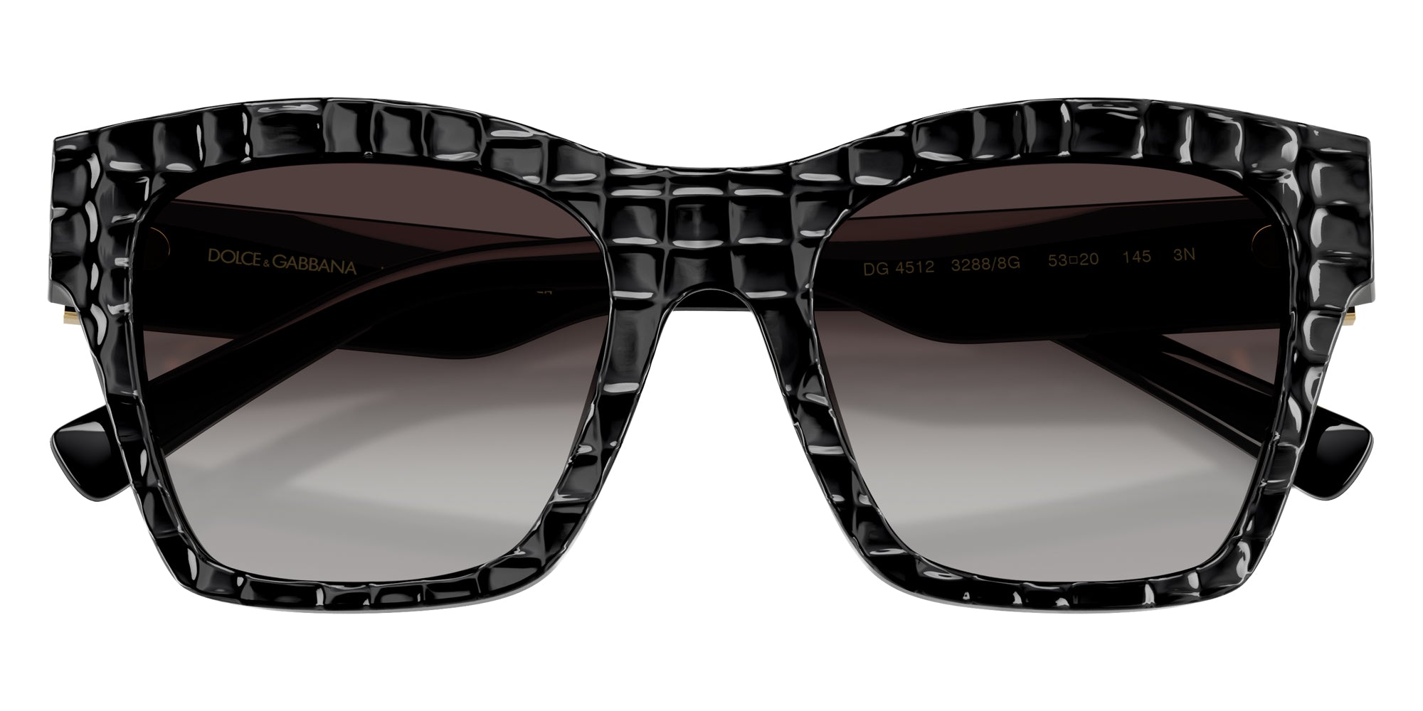 DOLCE & GABBANA SUNGLASSES - DG4512 32888G 53 - Black Texture Cocco