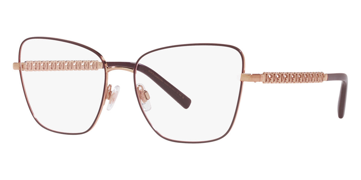 DOLCE & GABBANA EYEGLASSES - DG1346 1333 55 - Pink Gold/Matte Bordeaux