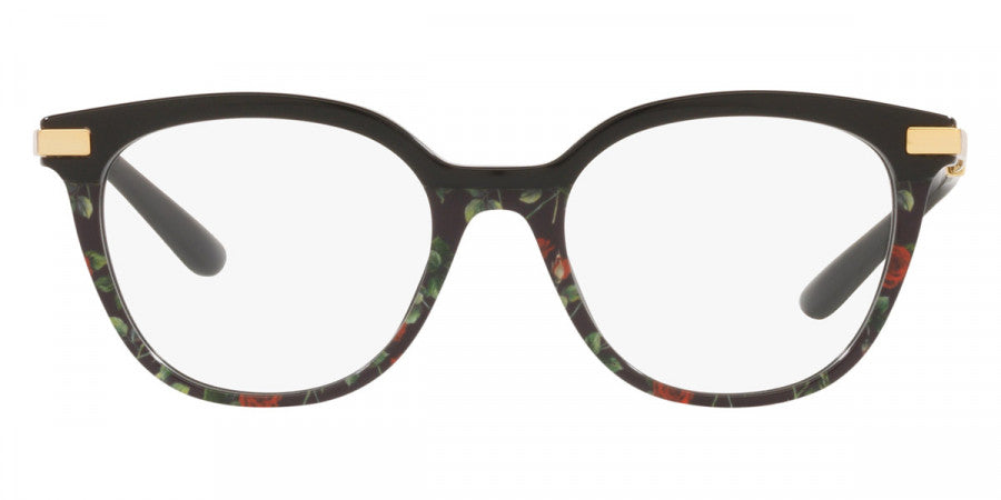 DOLCE & GABBANA EYEGLASSES - DG3346 3317 50 - Black/Red Roses Print