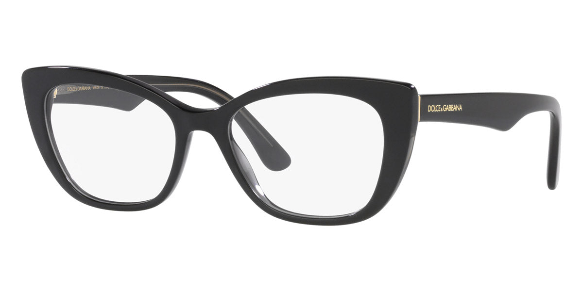 DOLCE & GABBANA EYEGLASSES - DG3360 3246 52 - Black/Transparent Gray