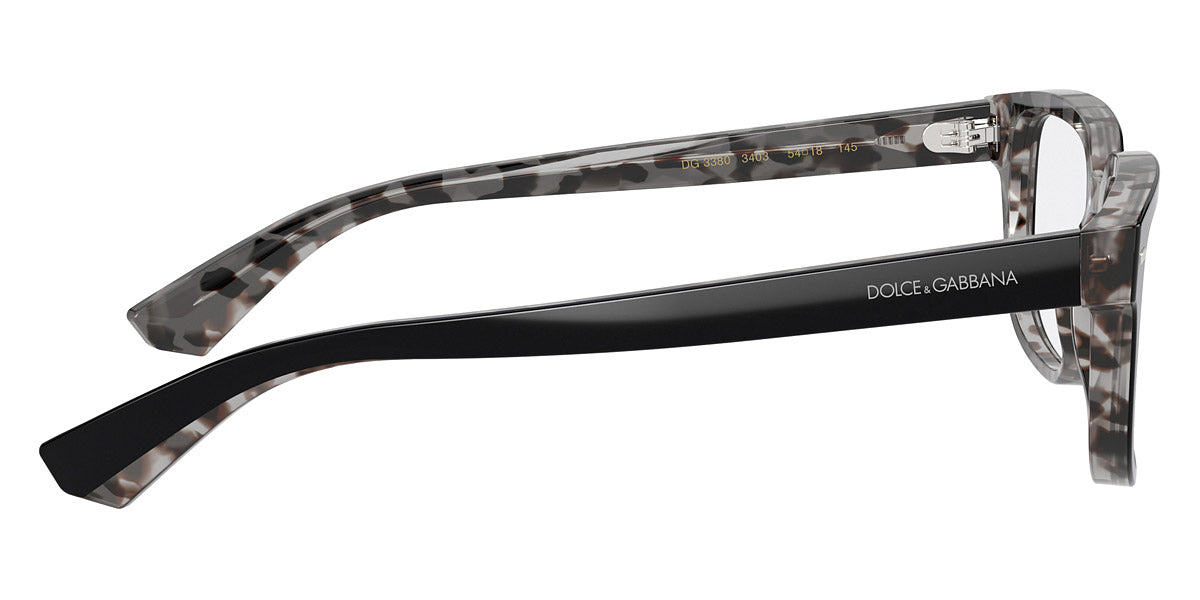 DOLCE & GABBANA EYEGLASSES - DG3380 3403 54 - Black on Gray Havana