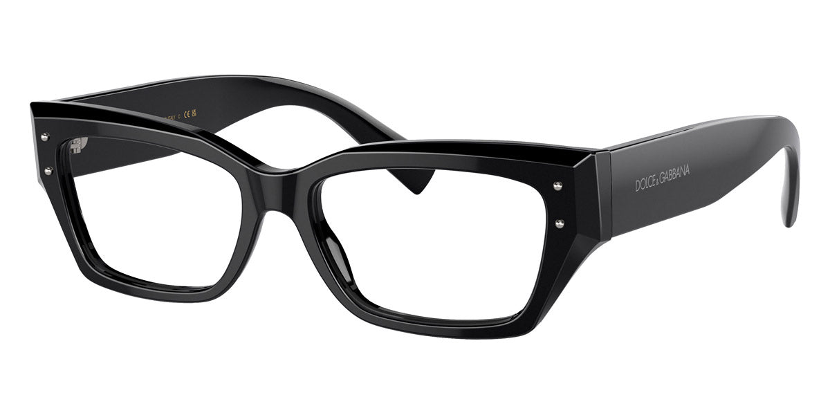 engraved  D&G black framed. Size 53□16 DOLCE & GABBANA EYEGLASSES - DG3427 501 - Black main image 2
