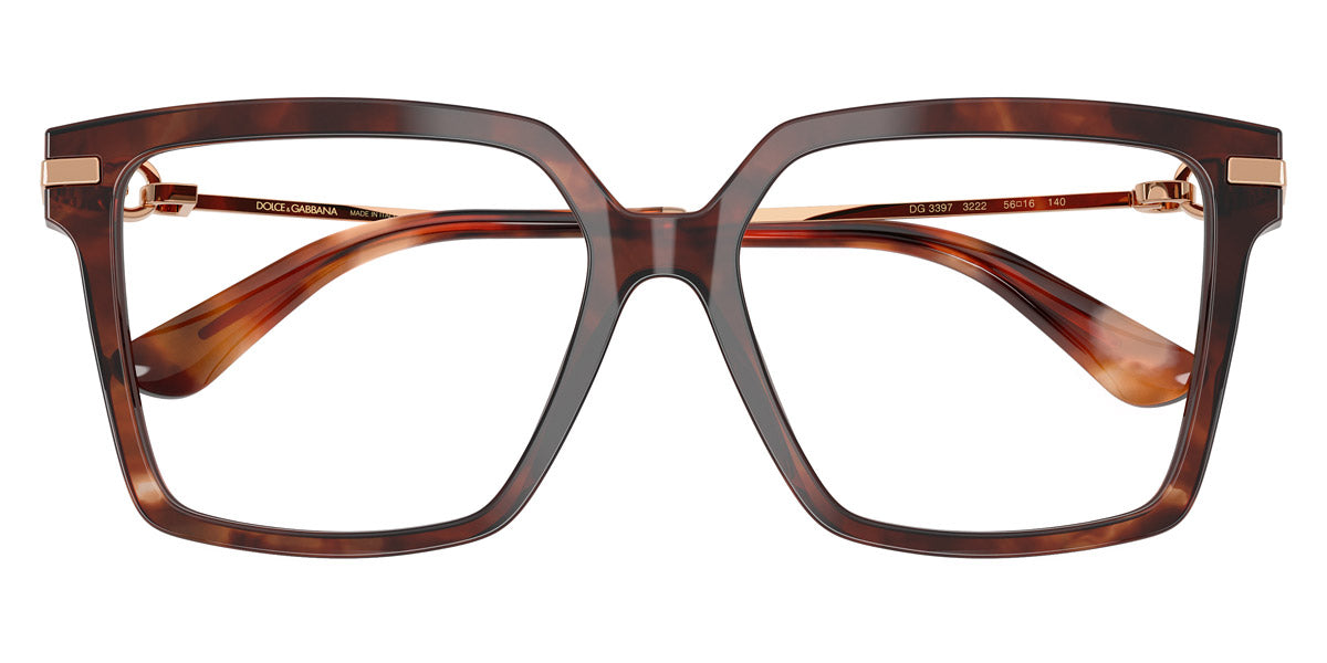 DOLCE & GABBANA EYEGLASSES - DG3397 3222 54 - Havana/Rose Gold