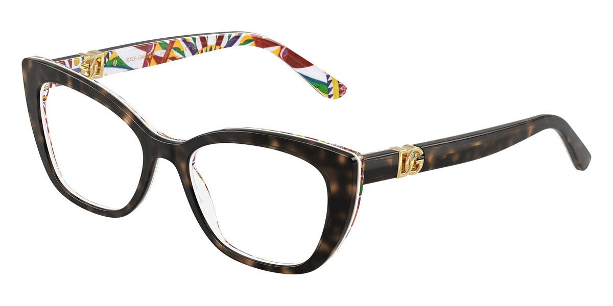 DOLCE & GABBANA EYEGLASSES - DG3398 3217 54 - Havana on White Barrow