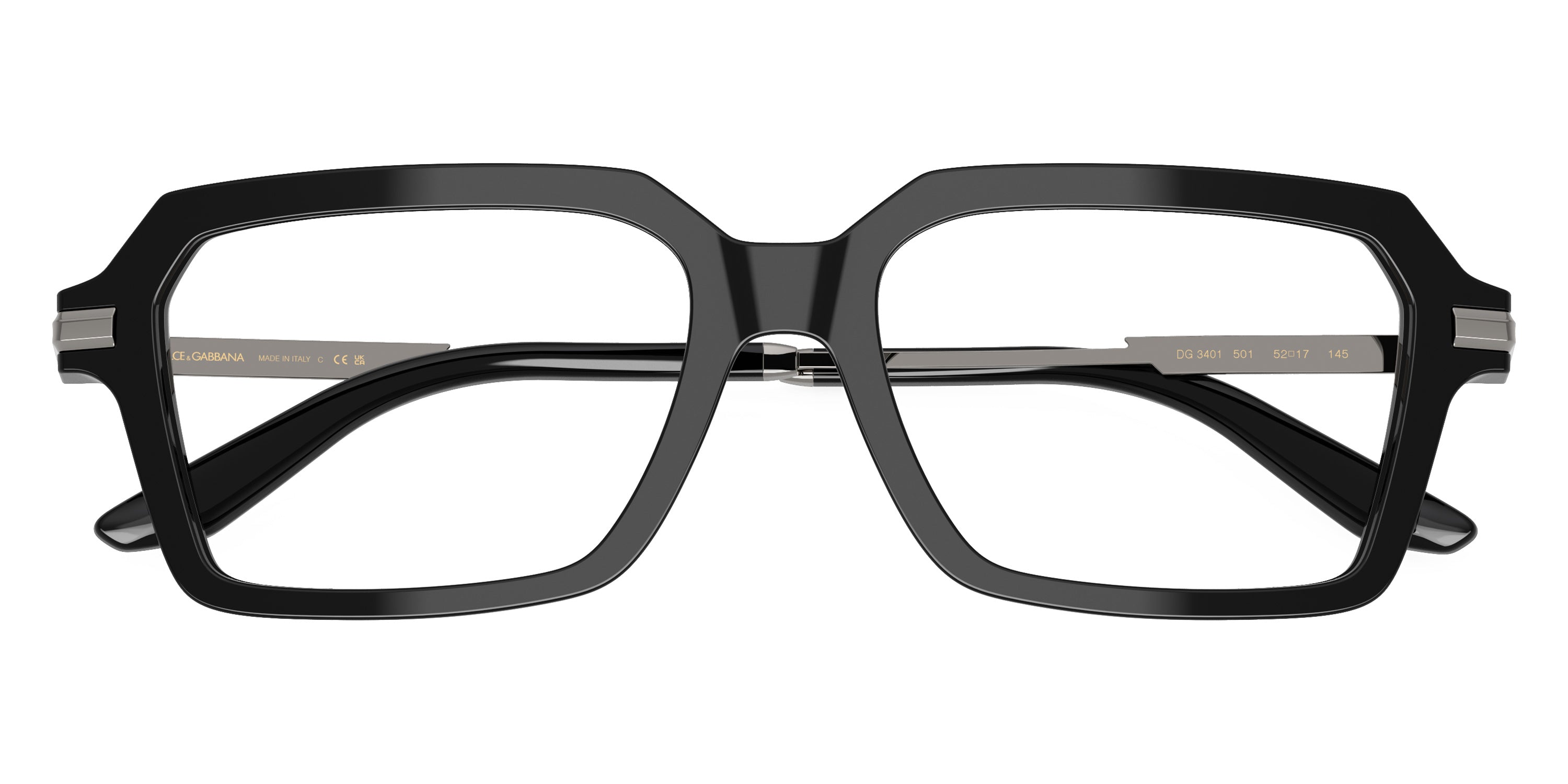 DOLCE & GABBANA EYEGLASSES - DG3401 501 54 - Black/Gunmetal