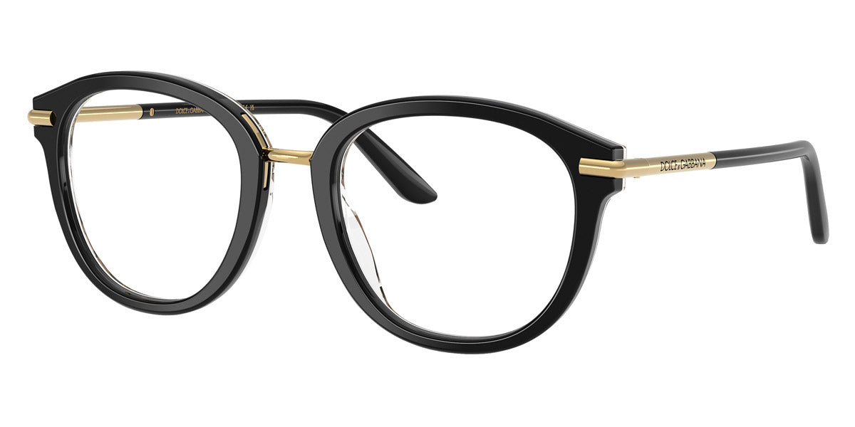 DOLCE & GABBANA EYEGLASSES - DG3410 3299 52 - Top Black on Leo/Gold