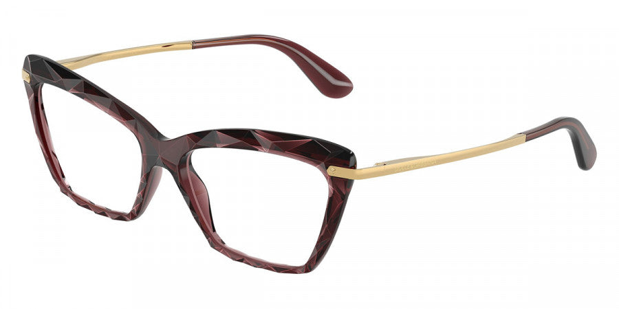 DOLCE & GABBANA EYEGLASSES - DG5025 3045 53 - Transparent Bordeaux/Gold